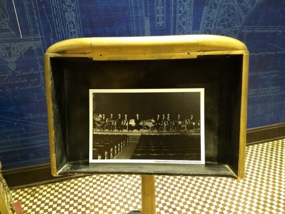 An original music stand from the Emboyd theatre. (Darrin Wright/WOWO News)