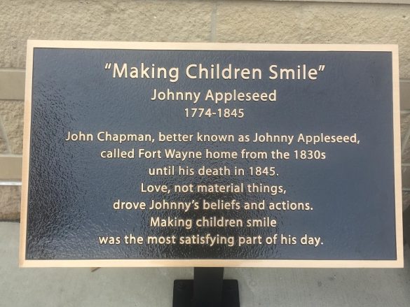 Johnny Appleseed Plaque/Picture Provided by Heather Starr WOWO