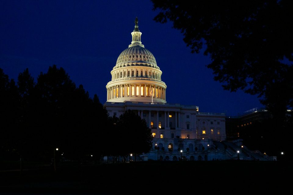 White House under clear sky at night