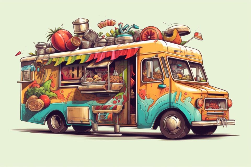 food truck, car wallpapers, food, truck, car, cartoon, vehicle, automotive, automobile