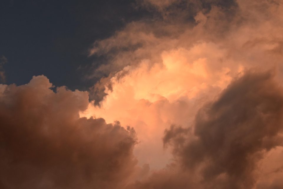 luminous clouds, sunset, nature, stormy weather, rain, weather, cloudy day, storm, dusk