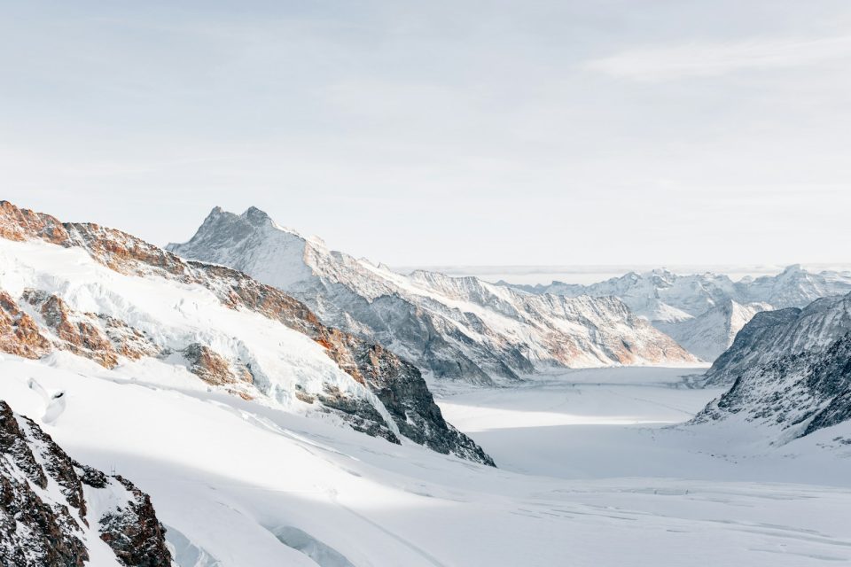 mountains covered with snow