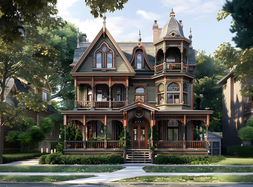 house, victorian, villa, construction, architecture, drawing