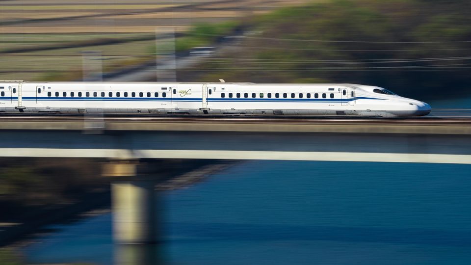 train, high speed rail, bullet train, elevated, river, panning shot, japan, speed, train, high speed rail, high speed rail, bullet train, bullet train, bullet train, bullet train, bullet train