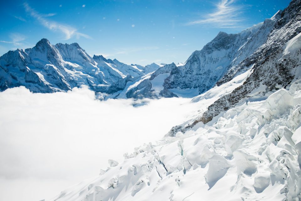 landscape photo of white mountains