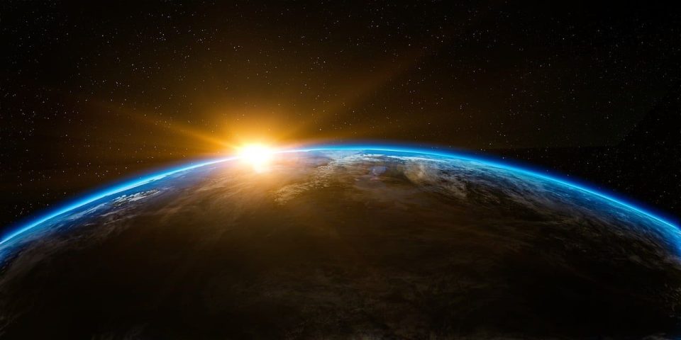 earth, space, sunlight, sun rays, sunrise, sunshine, flare, nature, world, planet, outer space, universe, galaxy, cosmos, space wallpaper, space background, background