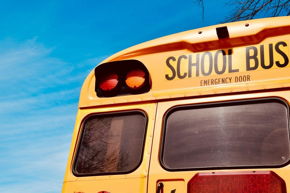 the back of a school bus