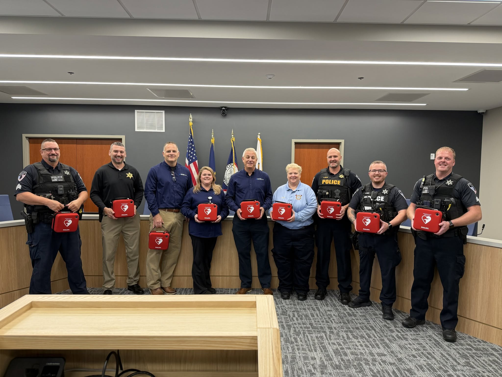 Sanko Gosei Technologies donates 13 AEDs to New Haven police